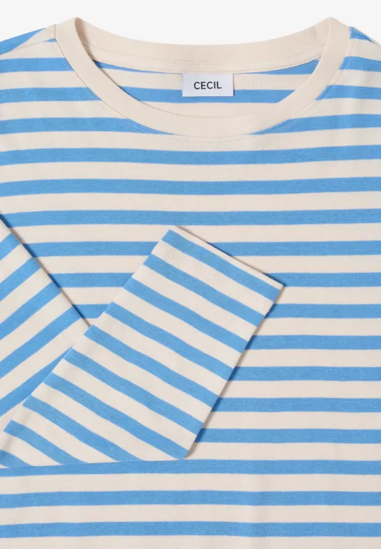 Gestreiftes Shirt fountain blue