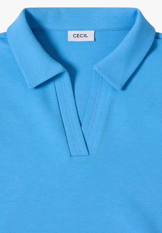 Poloshirt in Unifarbe fountain blue