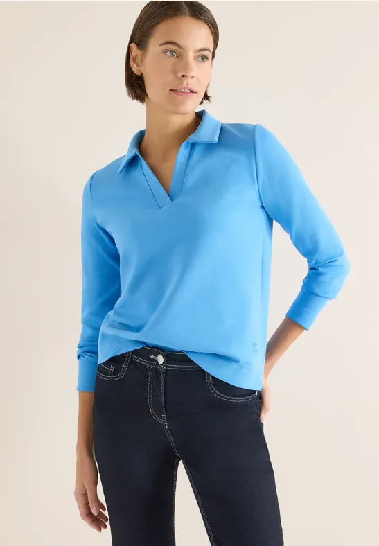 Poloshirt in Unifarbe fountain blue