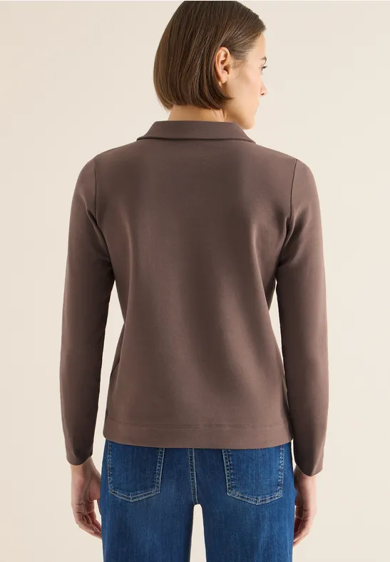 Poloshirt in Unifarbe urban taupe