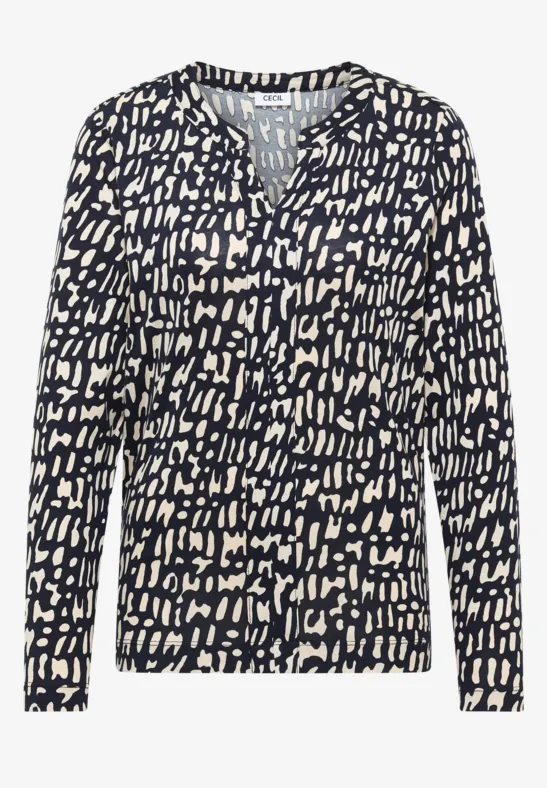 Print-Shirt im Tunika-Look universal blue