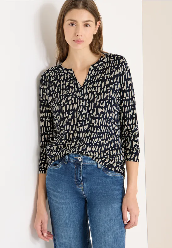 Print-Shirt im Tunika-Look universal blue