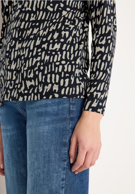 Print-Shirt im Tunika-Look universal blue