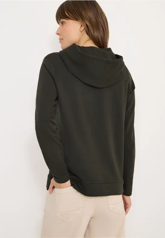 Hoodie mit Schmucksteinen raw khaki