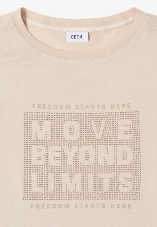 Shirt mit Schmucksteinen pearl beige