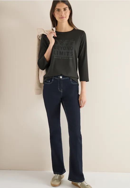 Shirt mit Schmucksteinen raw khaki