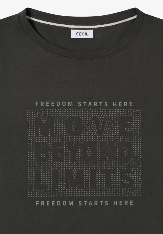 Shirt mit Schmucksteinen raw khaki