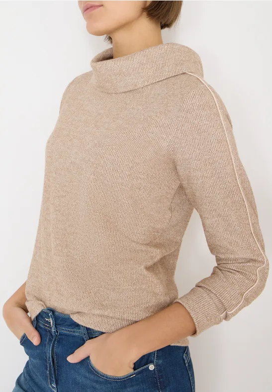 Melange Shirt mit Tape urban taupe melange