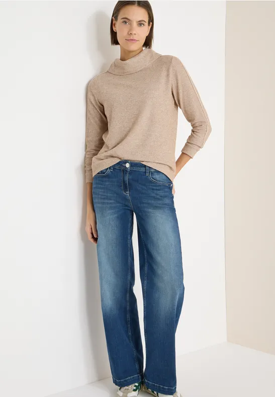 Melange Shirt mit Tape urban taupe melange