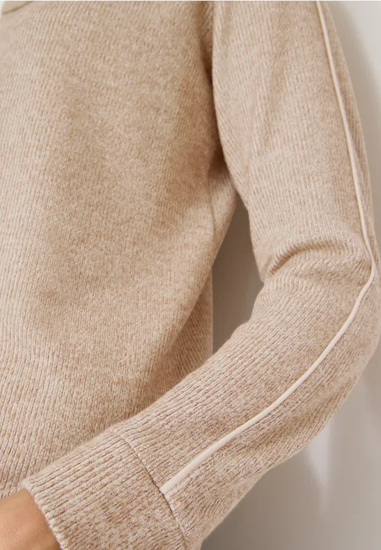 Melange Shirt mit Tape urban taupe melange