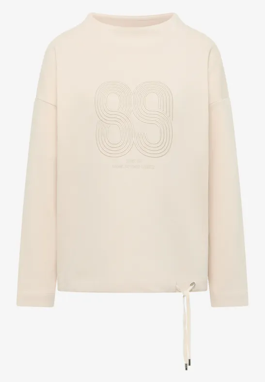 Shirt mit Stickerei pearl beige