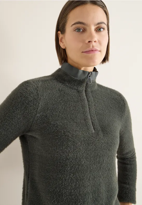 Federgarnshirt mit Tape raw khaki