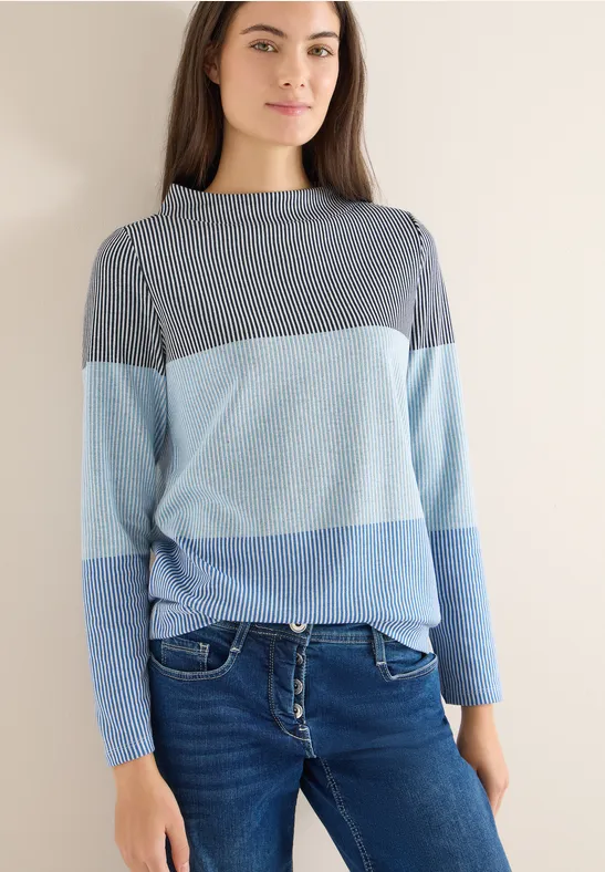 Colorblock Jacquard Shirt universal blue