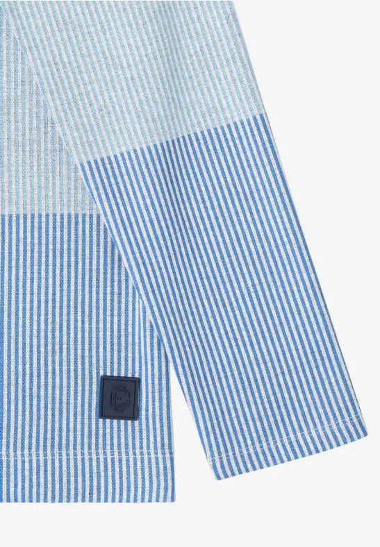 Colorblock Jacquard Shirt universal blue