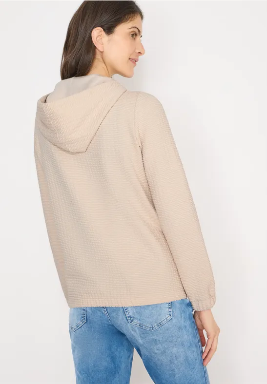 Kapuzenjacke mit Struktur pearl beige