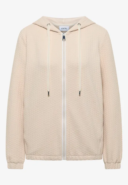 Kapuzenjacke mit Struktur pearl beige