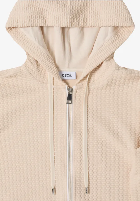 Kapuzenjacke mit Struktur pearl beige