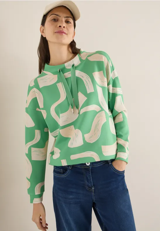 Gemustertes Shirt dark bamboo green