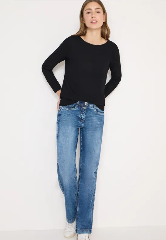 Struktur Langarmshirt Black