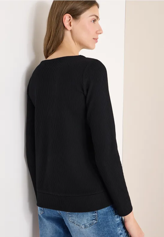 Struktur Langarmshirt Black