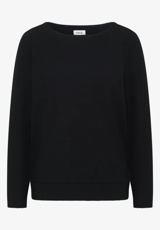 Struktur Langarmshirt Black