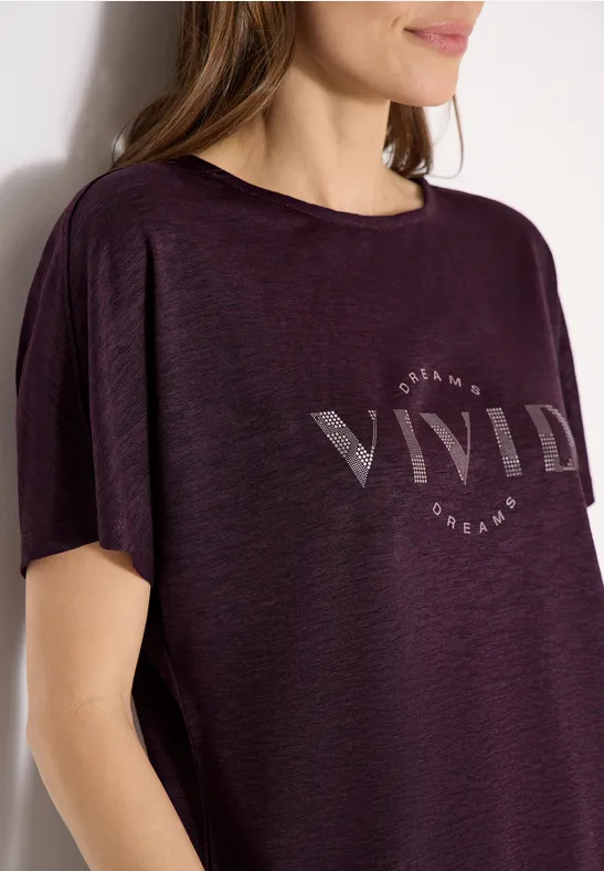 Dropped Shoulder Shirt in Leinen-Optik rich burgundy