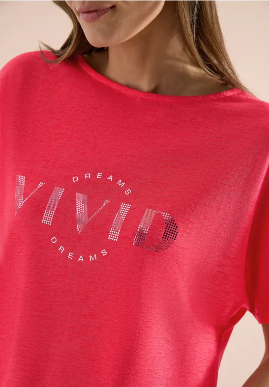 Dropped Shoulder Shirt in Leinen-Optik fresh red