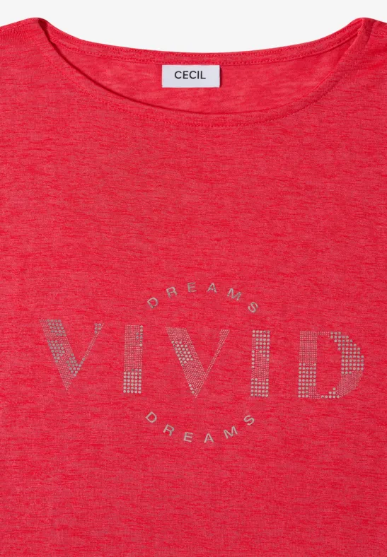 Dropped Shoulder Shirt in Leinen-Optik fresh red