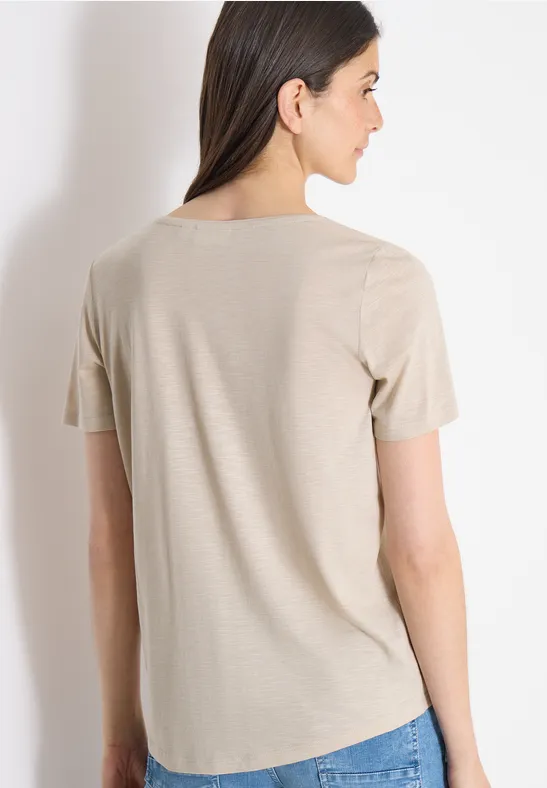 Basic T-Shirt mit Rundhals im 2er-Pack grain beige/black