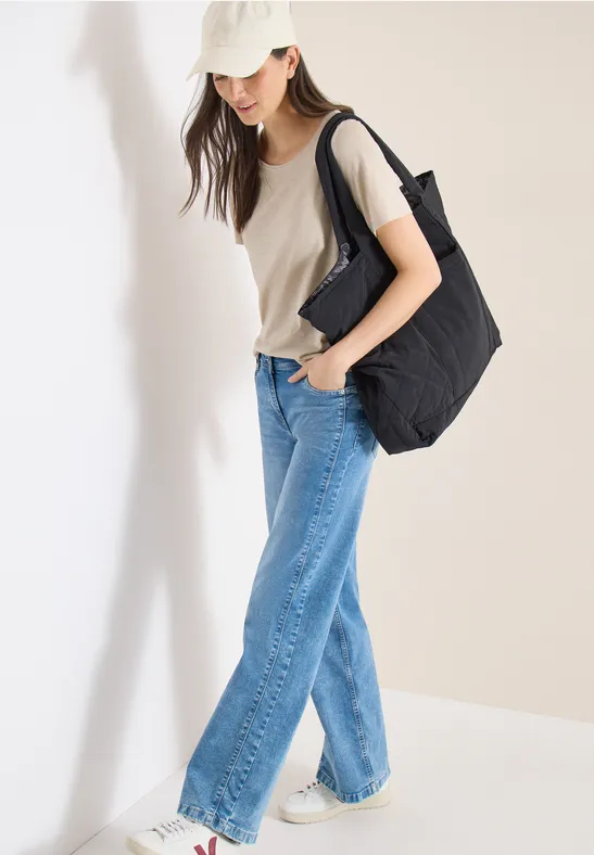 Basic T-Shirt mit Rundhals im 2er-Pack grain beige/black