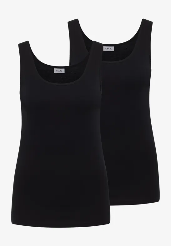 Basic Top mit Rundhals im 2er-Pack black/black