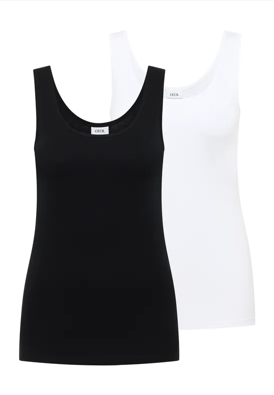 Basic Top mit Rundhals im 2er-Pack black/white