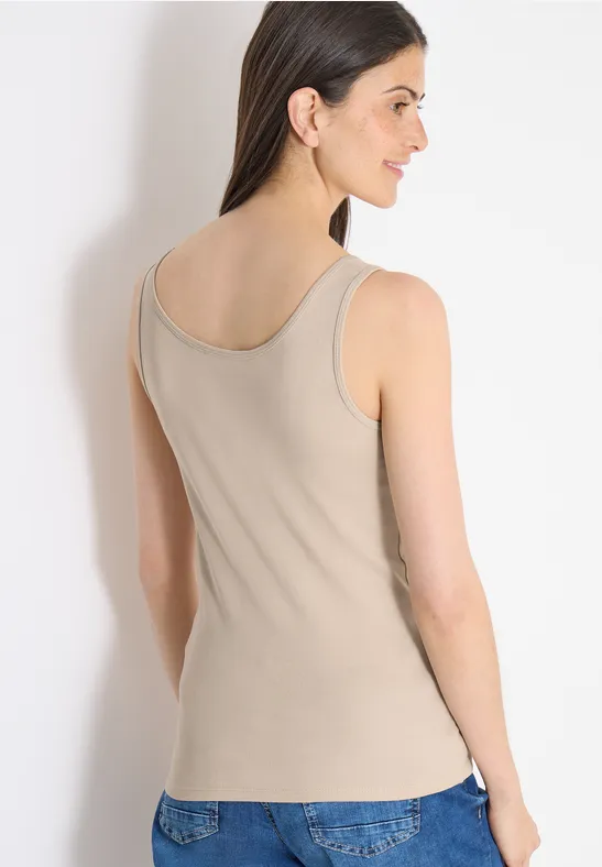 Basic Top mit Rundhals im 2er-Pack grain beige/black