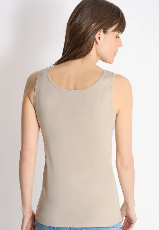 Basic Top mit Rundhals im 2er-Pack grain beige/juicy lime