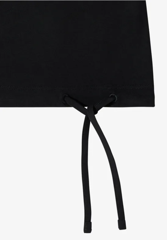 T-shirt à manches courtes avec fronces Black