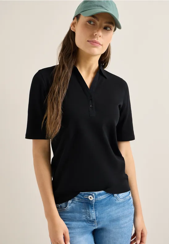 Basic Poloshirt mit Kurzarm Black