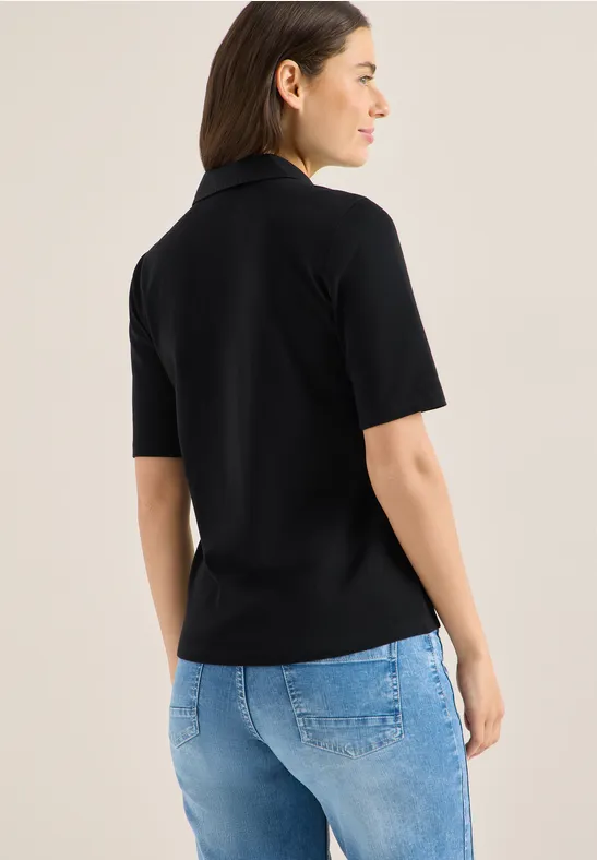 Basic Poloshirt mit Kurzarm Black