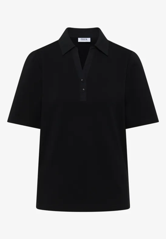 Basic Poloshirt mit Kurzarm Black