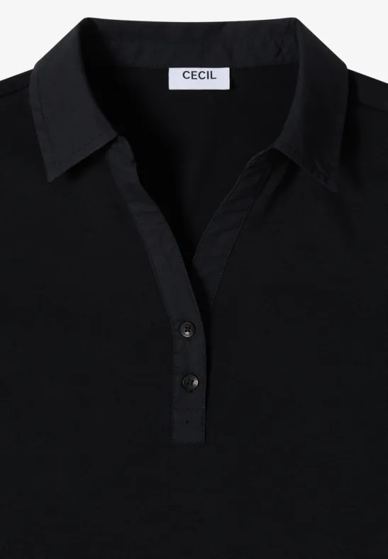 Basic Poloshirt mit Kurzarm Black