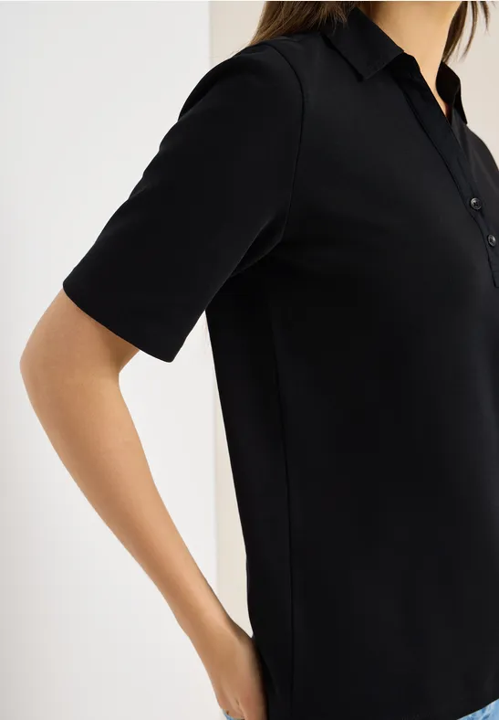 Basic Poloshirt mit Kurzarm Black