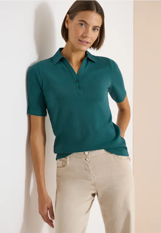Basic Poloshirt mit Kurzarm jungle green