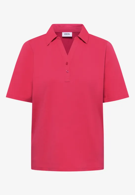 Basic Poloshirt mit Kurzarm geranium red