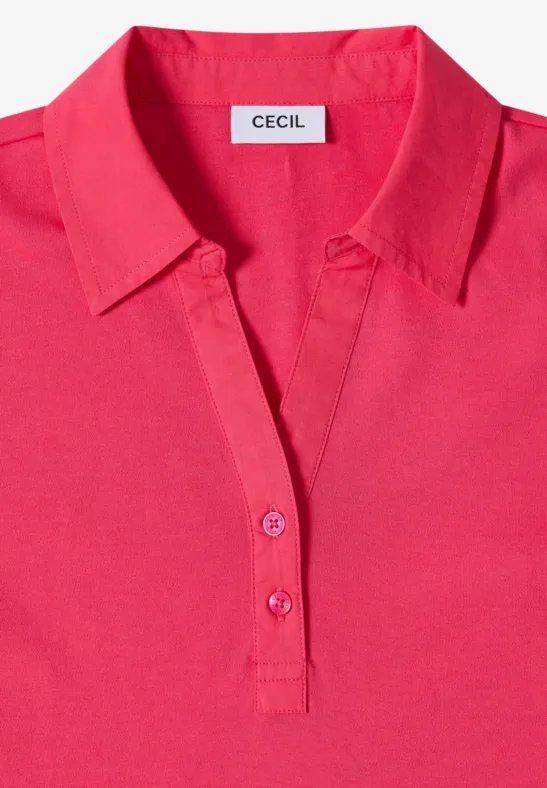Basic Poloshirt mit Kurzarm geranium red
