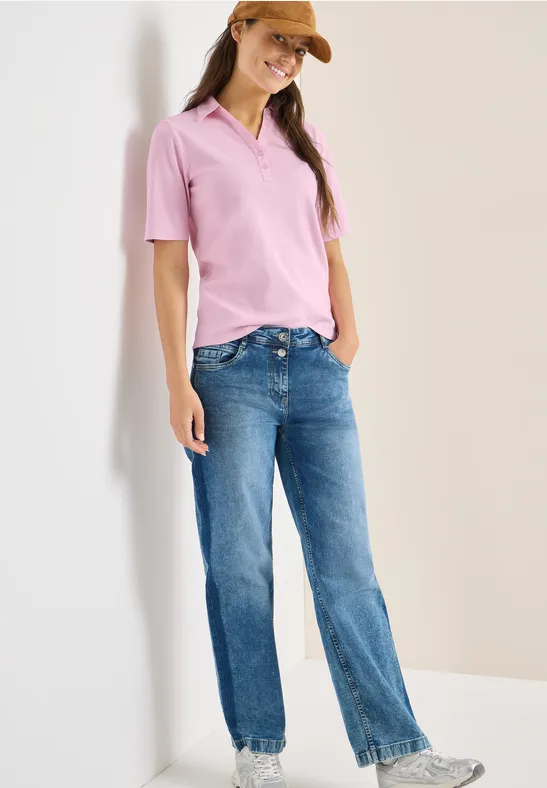 Basic Poloshirt mit Kurzarm light blush rose