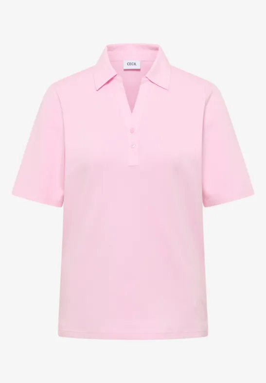 Basic Poloshirt mit Kurzarm light blush rose