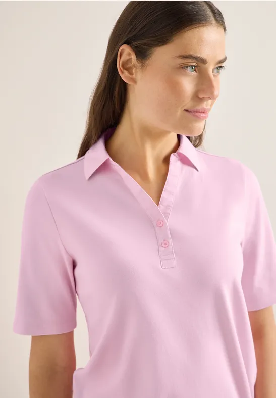 Basic Poloshirt mit Kurzarm light blush rose