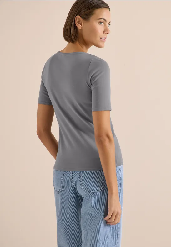 Basic T-Shirt aus Baumwolle graphite light grey