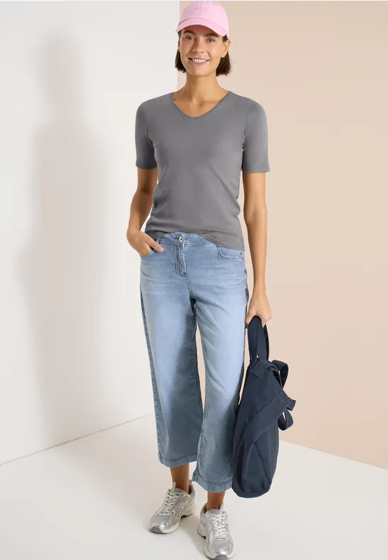 Basic T-Shirt aus Baumwolle graphite light grey