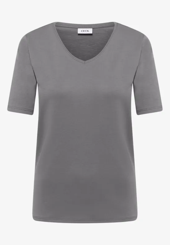 Basic T-Shirt aus Baumwolle graphite light grey
