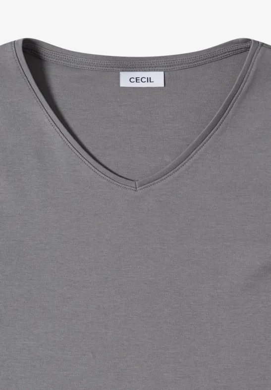 Basic T-Shirt aus Baumwolle graphite light grey